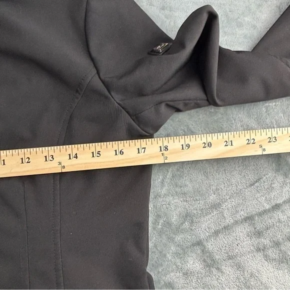 Eliza J Jacket Women’s XS Trench Coat Midi Classic Preppy Fleece Lined Zip Black - Picture 10 of 15